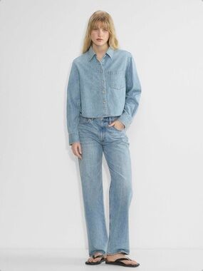 Aritzia Denim Forum ’80s Comfy Waist Denim Shirt in 7 Years Bleu Taboo
